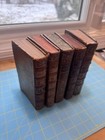 Lot Of 5 Antique French Books     Early 18th To 19th Century     Leather Bindings