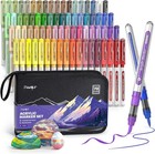 Jusart 72 Colors Acrylic Paint Markers With Canvas Bag  Water-based No-bleed    