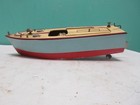 Vintage Wooden Model Toy Boat With Motor Untested Made In Japan 1950 s