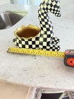 Mackenzie Childs Courtly Check Cachepot Reindeer    brand New