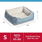 Cozy Small Dog Cat Cuddler Bed Blue Soft Bolstered Washable Pet Sleeping Pad New
