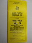 Apr 1987 Union Pacific Railroad Employee Timetable 5 Train Station System Map 3m