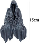 5 9 Inch Mysterious Black Robe Statue -spooky Decorations With Resin Figurine