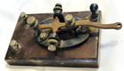 Antique Signal Electric Co Telegraph Morse Key With Wood Base Unmarked   