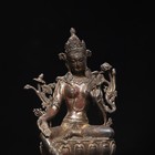 8 7  Antique Tibetan Buddhism Temple Bronze Gilt Green Tara Bodhisattva Statue