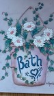 Vintage Country Ceramic Bath Wall Plaque     8  3d Raised Floral   Ivy Design