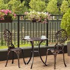 3 Piece Patio Table Chairs Furniture Bistro Set Cast Aluminum Outdoor Garden
