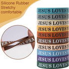 100 Pcs Jesus Loves You Colorful Rubber Bracelets - Christian Rubber Wristbands