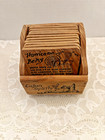 Cajun Spirits Wooden Coasters Set Of 10 W  Box 20 Drink Recipes Rustic Bar