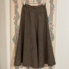 Vintage Ralph Lauren Brown Wool Wide Leg Pants  Split Skirt