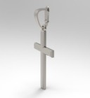 Large Beveled 5  Heavy Cross Clasp Bail Pendant Silver  925 Custom Made