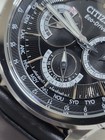 New   day date    Citizen Eco-drive Calendrier Black Leather Men s Watch Bu2100-05e