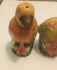 Vintage Birds Salt And Pepper Shakers Orange Yellow Green Tropical Bird