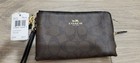 Coach F64131 Signature Pvc Double Corner Zip Wristlet Mrsp  85