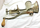Vintage  3 Universal Hand Crank Table Mounted Meat Grinder W  Blades Working