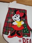Disney Store Minnie Mouse Caroling Plaid   Felt 3d Christmas Stocking Peace Rare