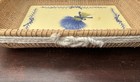 Vtg Nantucket Basket Large Rectangular Tray W handles Hand Painted Heather