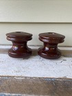 Vintage Spool Insulator Brown Ceramic Porcelain Telegraph Telephone Electric