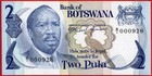 Botswana 2 Pula Nd 1976 Serie B1 Low Number P 2 Unc Free Shipping From 100 