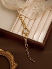 Gold Vintage Round Women   s Watch Bracelet