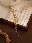 Gold Vintage Round Women   s Watch