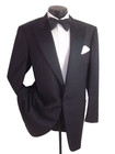   Ermenegildo Zegna Solid Black Shadow Striped 1button Wool Tuxedo Jacket 46l