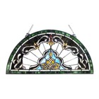Stained Glass Window Panel Victorian 24  Half Moon Tiffany Style  One This Price