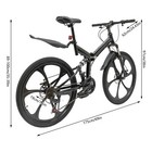26  Folding Mountain Bike 21speed Full Suspension Men Mtb Disc Brake Bicycle