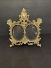 Vintage Victorian Style Brass Ornate Oval Double Photo Easel Picture Frame 10    H