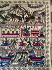 Vtg Hand Woven Wool Peruvian Folk Art Blanket 69    X 48      Must See