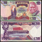 Zambia 50 Kwacha 1980-88 P 28 Unc Bundle Of 100 Pcs Money Bill Banknote Currency