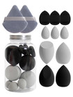12pcs Makeup Sponge Set With Jar     Latex-free Wet   Dry Foundation Puffs