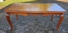 Vintage Solid Cherry Parquetry Top Draw Leaf Dining Room Table   C1960s