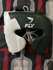 Fly Boxing Headgear And Groin Protector Pre-owned Two Tone Green white