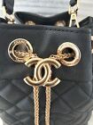 Newchanel Black Makeup Bag Gold Chain Crossbody Cosmetic Bag Vip Limited Gift