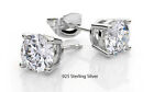 Sterling Silver Stud Earrings Cubic Zirconia Round Men Women 2pc Cz Earrings Set