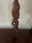 Striking 15    Tall Carved Wooden Signed Tribal Art Tiki Sculpture From Nz 