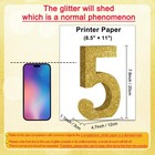 7 8-inch Gold Glitter Number 5 Wooden Table Centerpiece For Birthday Party