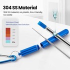 4 Pack Portable Reusable Metal Straw Collapsible Stainless Steel Drinking Straw