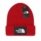 North Face Red Big Logo Knit Ribbed Beanie Cap Cuff Adult Thick Warm Free Ship