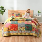 Boho Bedding King Size Set Patchwork Quilt Set Vintage Floral Plaid Bedding