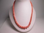 Genuine Coral Bead Necklace 6mm 48 5cm 32g