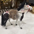 Vtg Native American Flocked Horse Figurine With Real Fur    saddle    