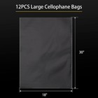 12 Pack Clear Cellophane Bags - Large Clear Baskets Bags  Cellophane Wrap For Gi