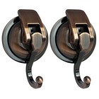 Suction Cup Hooks  Heavy Duty Vacuum Suction Shower Hooks 2 Pack Antique Brass