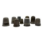 9 Mixed Atq Sterling Silver Gold Filled Brass Sewing Thimbles Lot Simons Germany