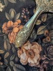 Vintage Silver-plated Vanity Hand Mirror Ornate Repouss   Floral Scrollwork