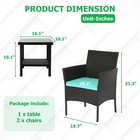 3 Piece Outdoor Furniture Set Patio Wicker Chairs Furniture Bistro Conversation