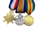 Ww1 Medal Trio  1914 15 Star  British War And Victory Medals  Full Size Replicas