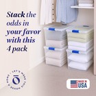 Homz 31 Qt Heavy Duty Clear Plastic Latching Stackable Storage Containers  4 Pk